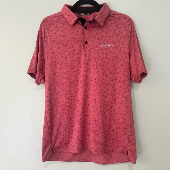 UNRL Barstools Golf Polo Men’s Medium Performance Shirt Pink Azaleas Dry Cool - Picture 1 of 11